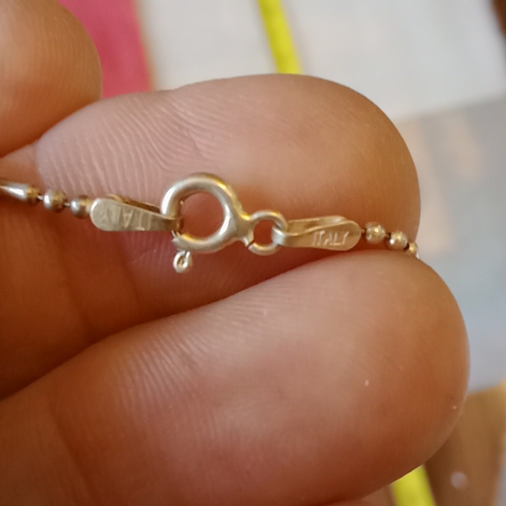Vintage Italy Sterling Silver Anklet #527 - Picture 2 of 6